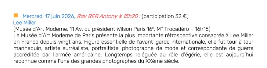 Sorties Culturelles